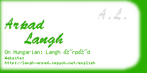 arpad langh business card